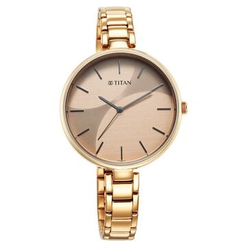 Titan Purple Stackables Quartz Analog Two Toned Dial Stainless Steel Strap Watch for Women