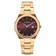 Titan  Purple Time Deluxe Quartz Analog Brown Dial Rose Gold Metal Strap Watch For Women - image number 0