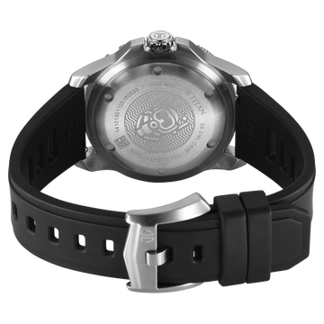 Titan Zero Hour Diver's 100m Analog with Black Dial Black FKM Strap Watch for Men