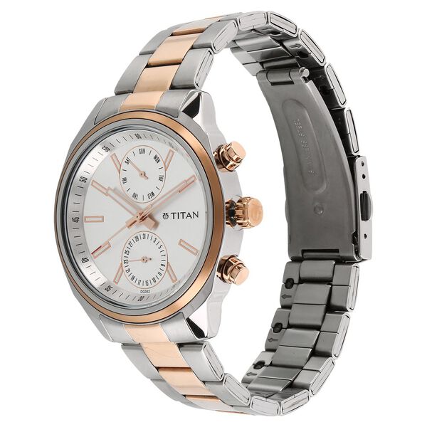 Titan Bandhan White Dial Quartz Multifunction Stainless Steel Strap watch for Couple - image number 1