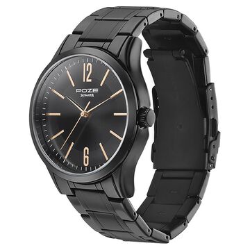 Sonata Poze Quartz Analog Black Dial Metal Strap Watch for Men