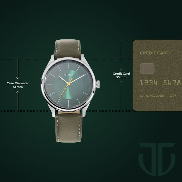 Titan Men's Urban Edge Lustrous Green Dial Leather Watch - image number 2