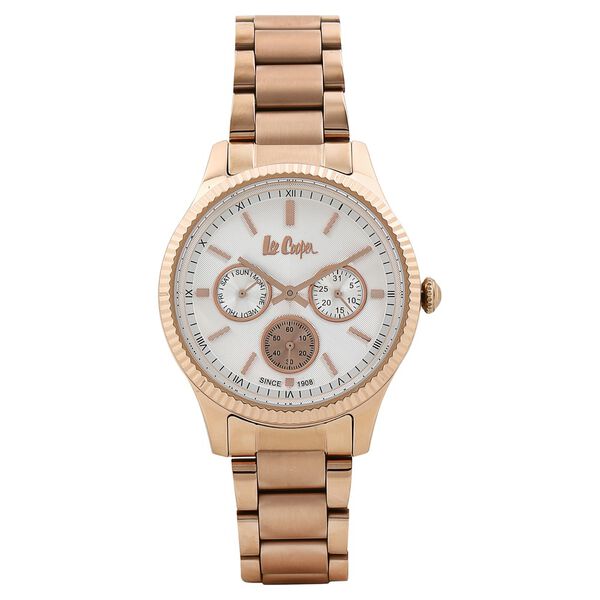 Lee Cooper Quartz Multifunction Silver Dial Metal Strap Watch for Women - image number 0