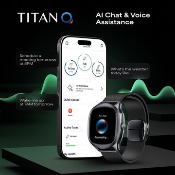 Titan EVOKE S Smartwatch with 1.7" AMOLED Display1000 Nits AI Watch Faces Smart Glance Magnetic Precision Buckle