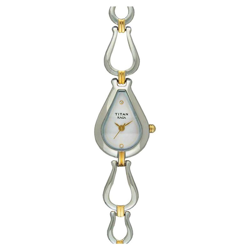 Titan Quartz Analog White Dial Watch for Women