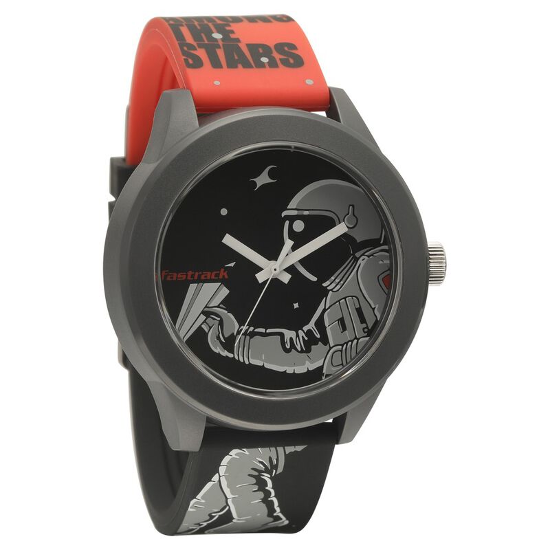 Fastrack Space Rover Quartz Analog Black Dial Silicone Strap Unisex Watch - image number 0