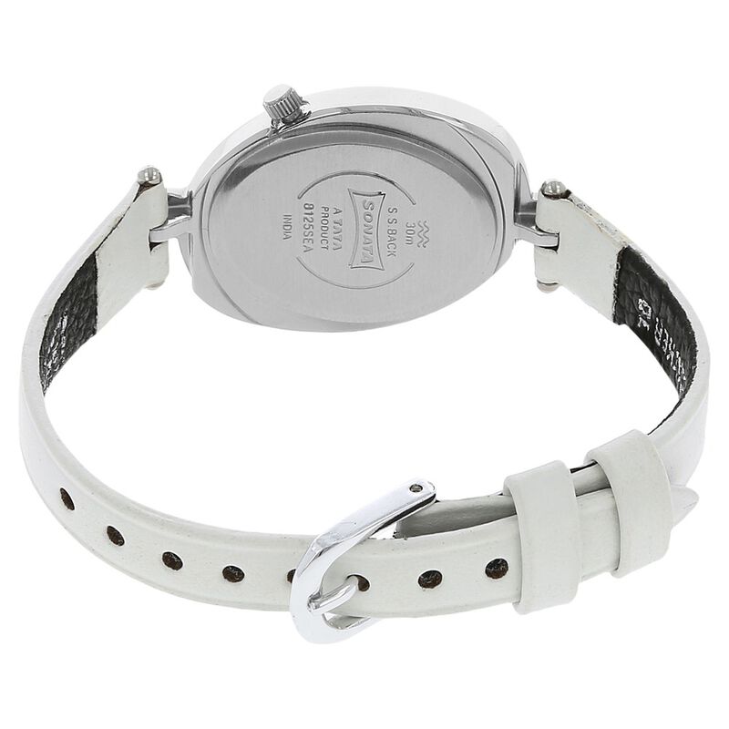 Sonata Quartz Analog Silver Dial Leather Strap Watch for Women - image number 3