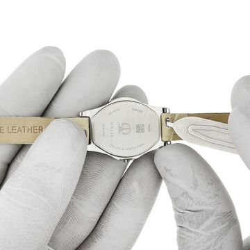 10 mm Off White Genuine Leather Strap for Women