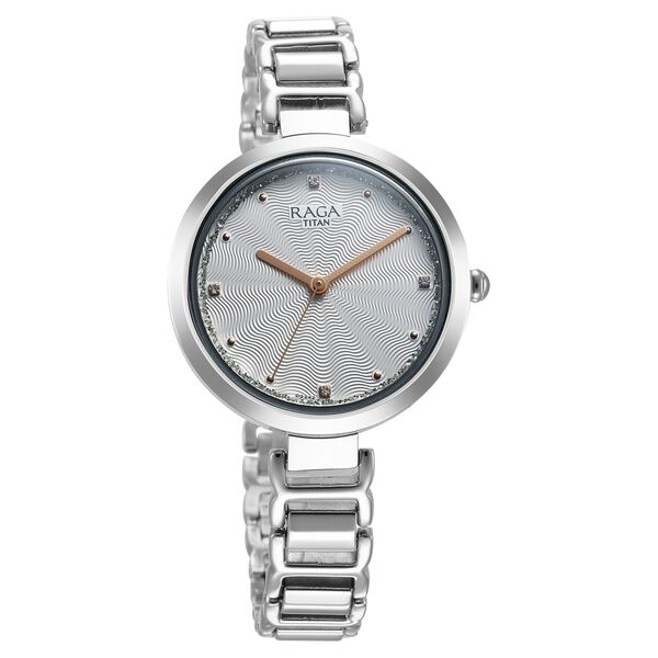 Titan Raga Memoirs Quartz Analog Silver Dial With Silver Color Metal Strap Watch For Women - image number 1