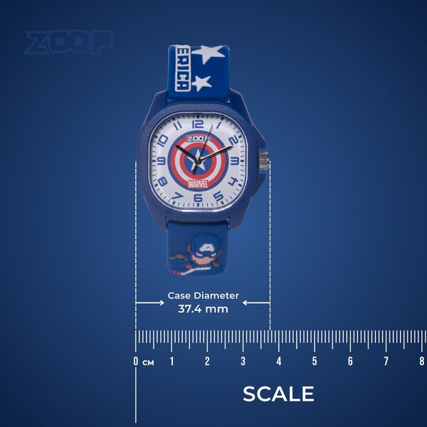 Zoop Marvel Analog Watch with White Captain America Dial & Blue Strap for Boys Kids, from House of Titan - image number 3