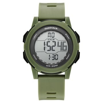 Fastrack Streetstyle Digital Dial Green Polyether Strap Watch For Unisex