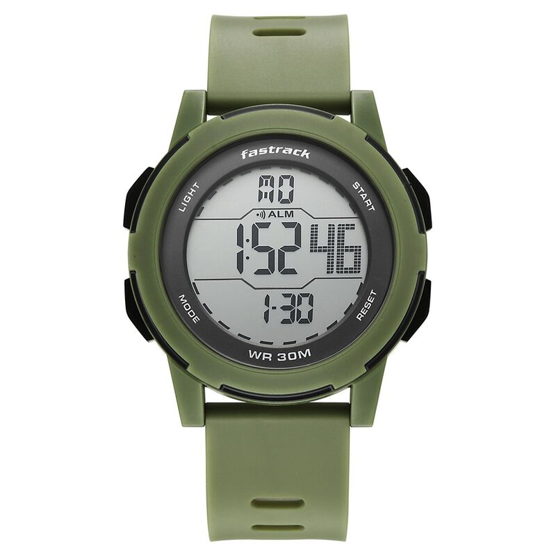Fastrack Streetstyle Digital Dial Green Polyether Strap Watch For Unisex