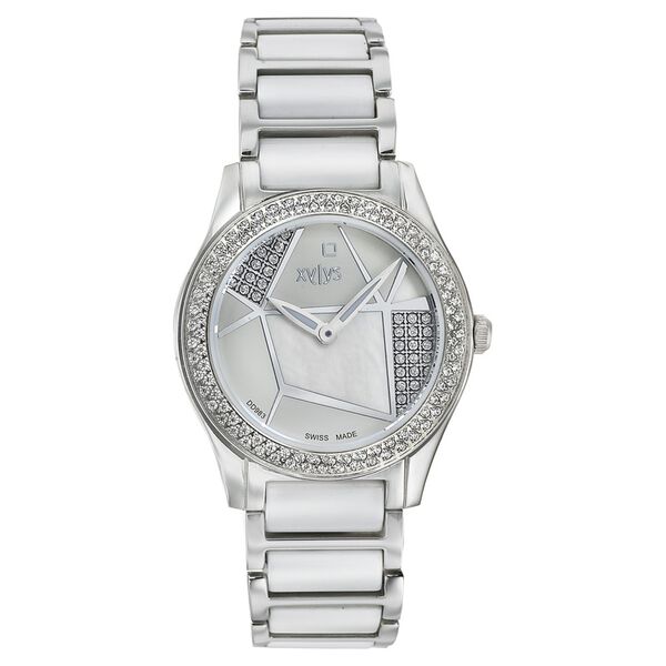 Xylys Swiss Analog White Stainless Steel And Ceramic Strap and Mother of Pearl Dial Watch For Women - image number 0