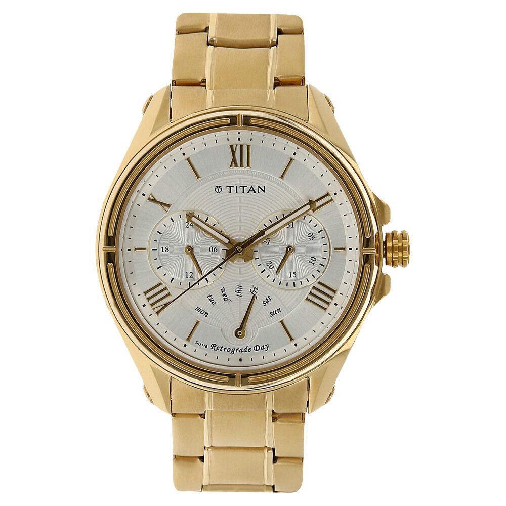 Buy Online Titan Quartz Multifunction Silver Dial Stainless Steel Strap Watch for Men nl1717ym01 Titan