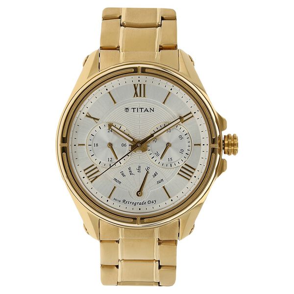 Titan Quartz Multifunction Silver Dial Stainless Steel Strap Watch for Men - image number 0