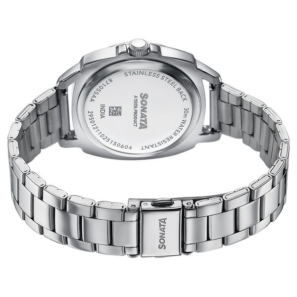 Sonata Festive Quartz Multifunction Silver Dial Silver Metal Strap Watch For Women - image number 5