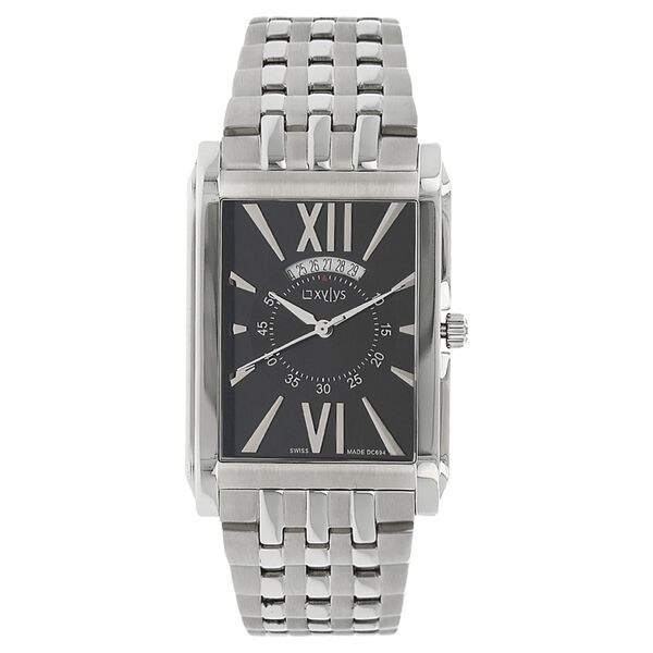 Xylys Swiss Analog with Date Silver Stainless Steel Strap and Black Dial Watch For Men - image number 0