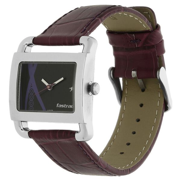 Fastrack Quartz Analog Black Dial Leather Strap Watch for Girls - image number 1