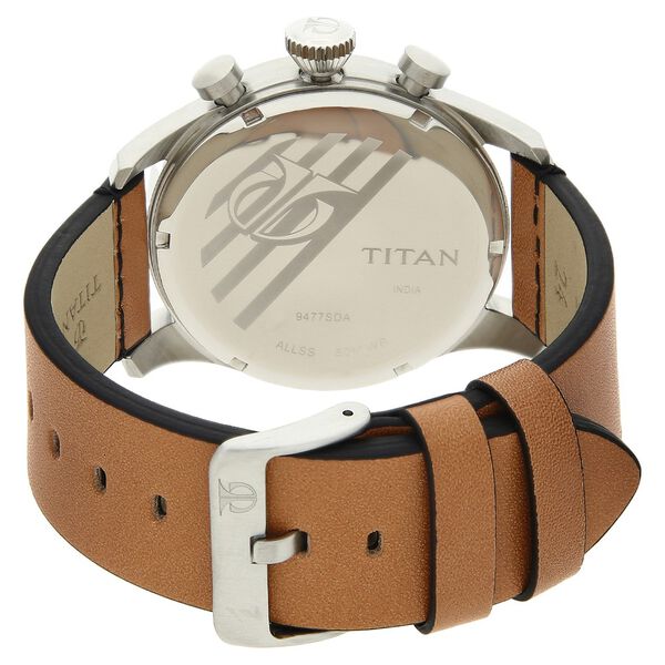 Titan Chronograph Black Dial Quartz Leather Strap watch for Men - image number 3