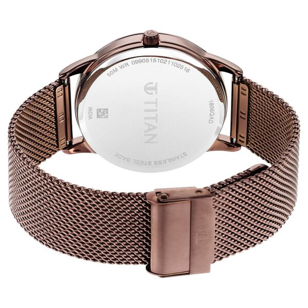 Titan Crescent Brown Dial Analog Stainless Steel Strap watch for Men - image number 4