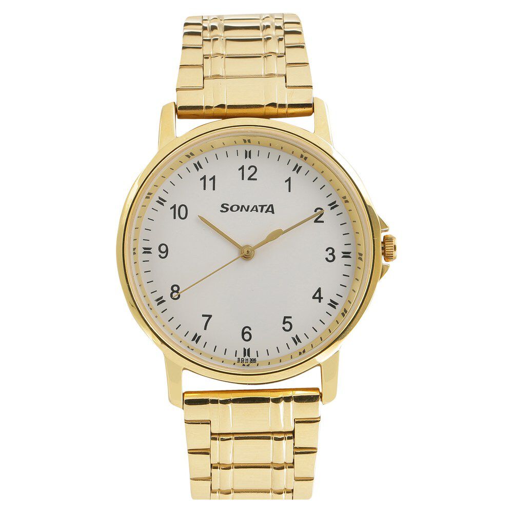 Buy Online Sonata Quartz Analog with Day and Date Champagne Dial