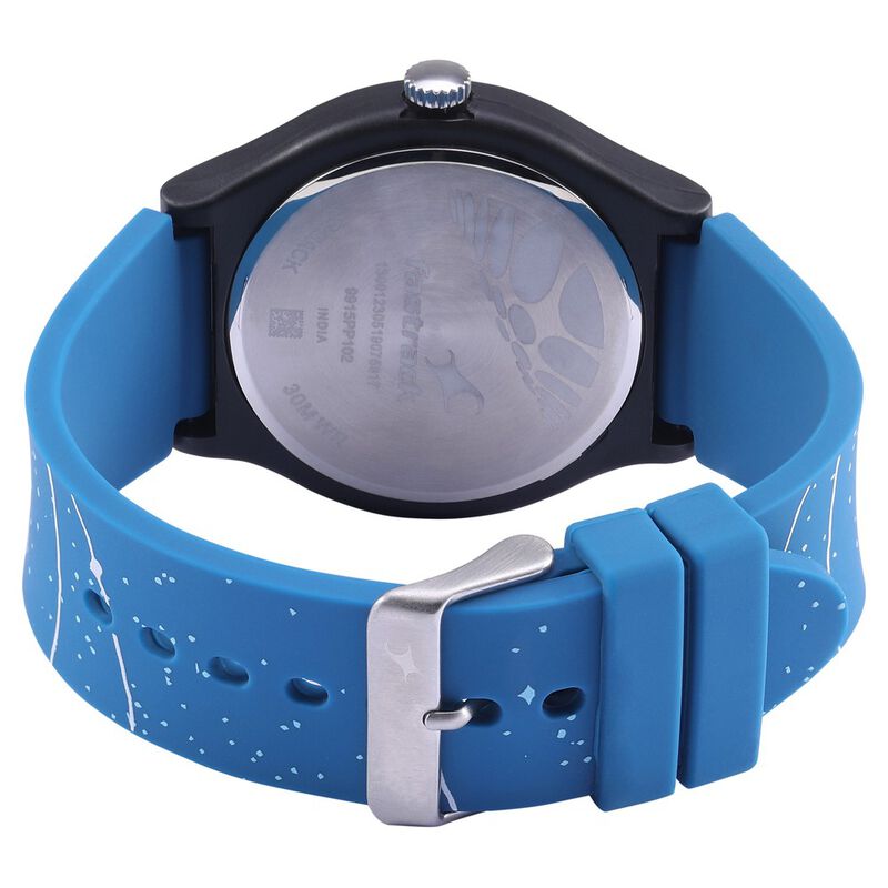 Fastrack Space Rover Quartz Analog Blue Dial Silicone Strap Unisex Watch