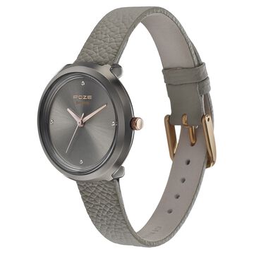 Poze by Sonata Quartz Analog Grey Dial Leather Strap Watch for Women