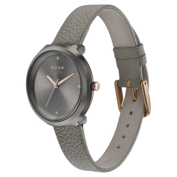 Poze by Sonata Quartz Analog Grey Dial Leather Strap Watch for Women - image number 2