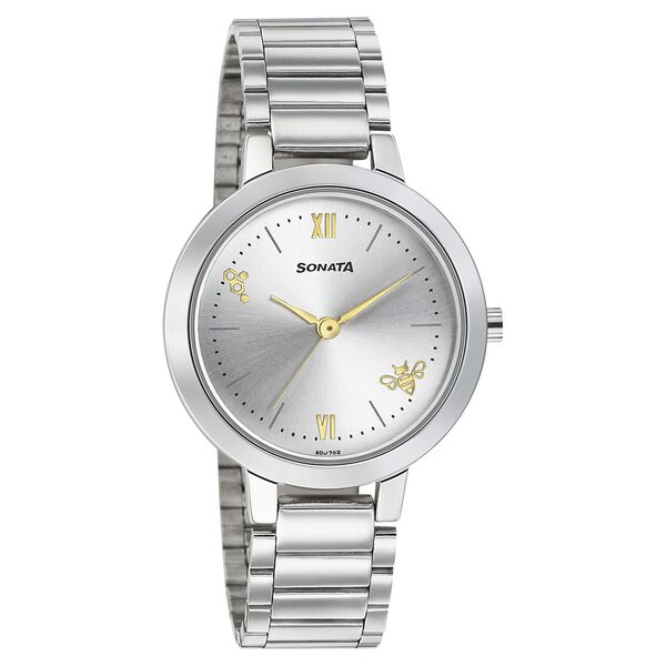 Sonata Play Silver Dial Women Watch With Stainless Steel Strap - image number 0