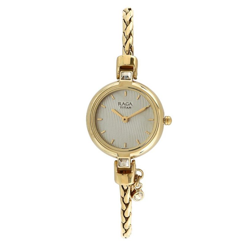 Titan Raga Espana Champagne Dial Women Watch With Metal Strap
