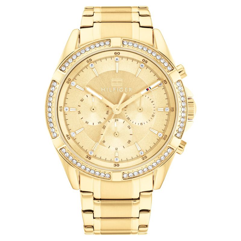Tommy Hilfiger Quartz Analog Champagne Dial Stainless Steel Strap Watch for Women