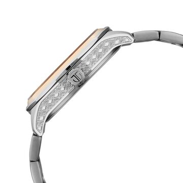 Titan Regalia Opulent Offset Second Hand White Dial Rose Gold Bimetal Strap Watch For Men