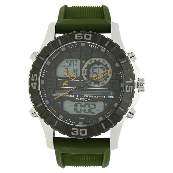 Fastrack Quartz Analog Digital Grey Dial Silicone Strap Watch for Guys - image number 0