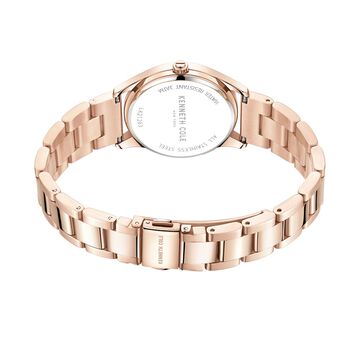 Kenneth Cole Quartz Multifunction Rose Gold Dial Stainless Steel Strap Watch for Women