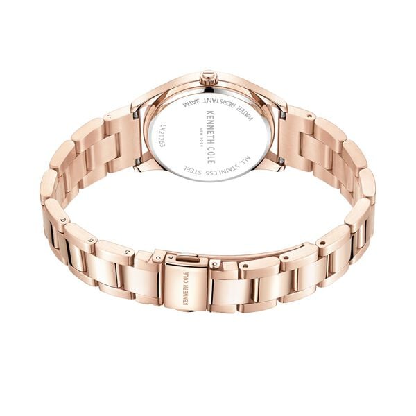 Kenneth Cole Quartz Multifunction Rose Gold Dial Stainless Steel Strap Watch for Women - image number 4