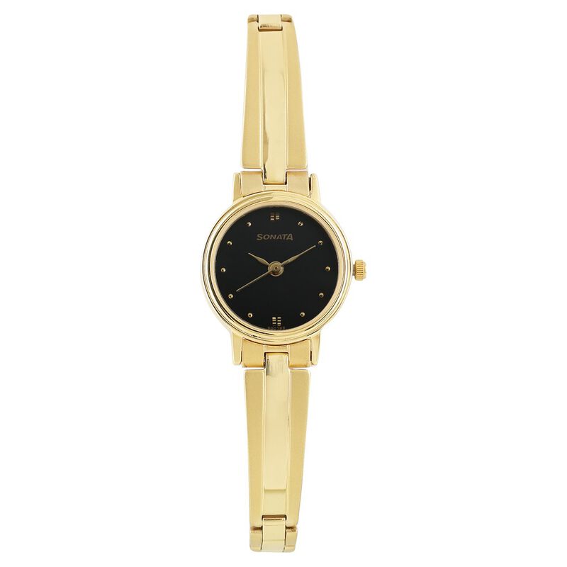 Sonata Quartz Analog Black Dial Metal Strap Watch for Women - image number 0