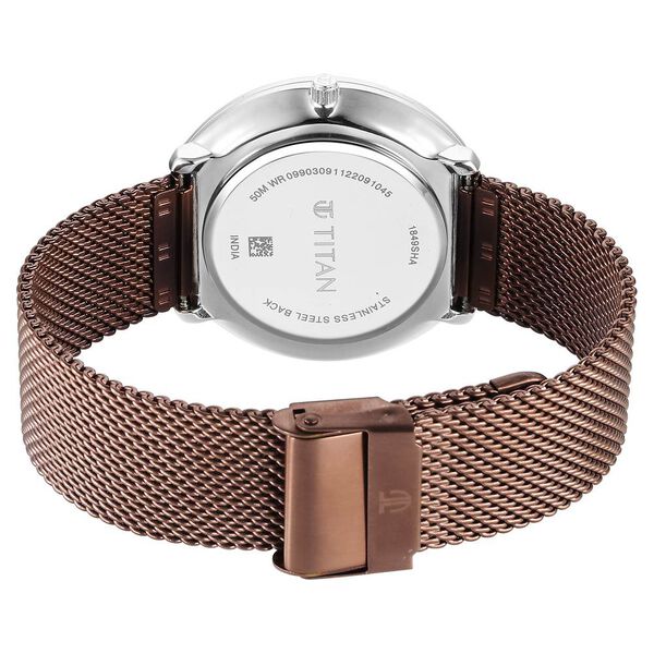 Buy Online Titan Noir Brown Dial Analog Stainless Steel Strap watch for ...
