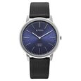 Edge Meister Quartz Analog Blue Dial Black Leather Strap Watch For Men - image number 1