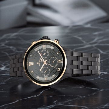 Titan Grandmaster Black Dial Quartz Multifunction Metal Strap watch for Men