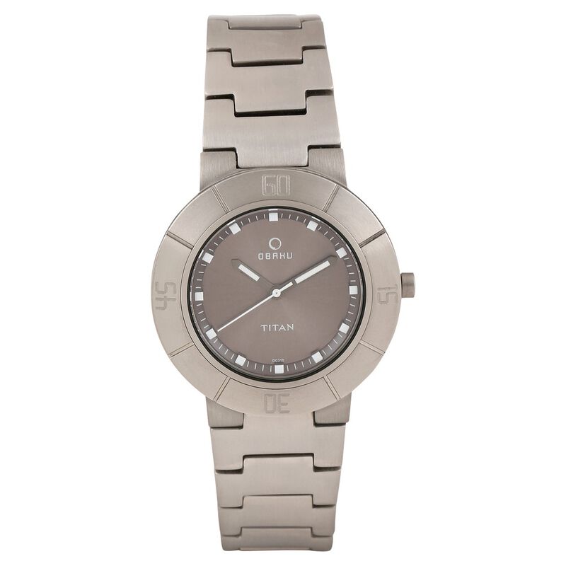 Titan Quartz Analog Grey Dial Titanium Strap Watch for Women