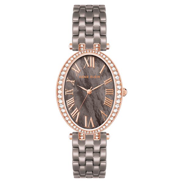 Anne Klein Quartz Analog Brown Dial Brown & Rose Gold Ceramic Strap Watch For Women - image number 0