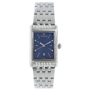 Titan Workwear Blue Dial Analog Stainless Steel Strap watch for Women