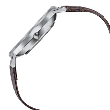 Sonata Poze Quartz Analog Silver Dial Brown Leather Strap Watch For Men