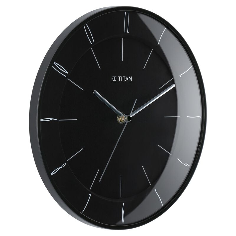 Titan Contemporary Black Wall Clock with Domed Glass - 27 cm x 27 cm (Small) - image number 2