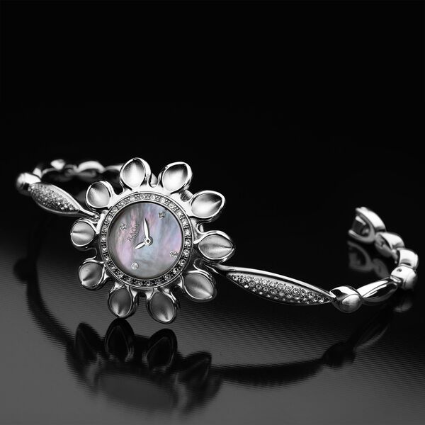 Titan Raga Silver Mother Of Pearl Dial Analog Sterling Silver Strap Watch for Women - image number 0