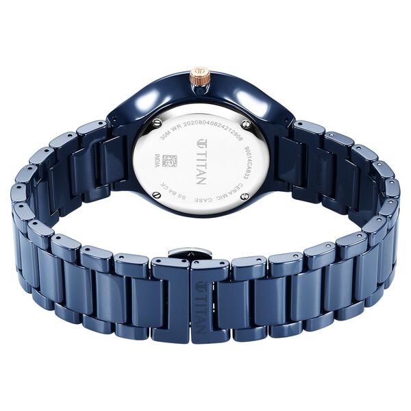 Titan Regalia Ceramics Quartz Analog Blue Dial Blue Color Ceramic Strap Watch For Men - image number 4