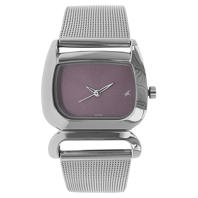 Fastrack Quartz Analog Purple Dial Metal Strap Watch for Girls - image number 0