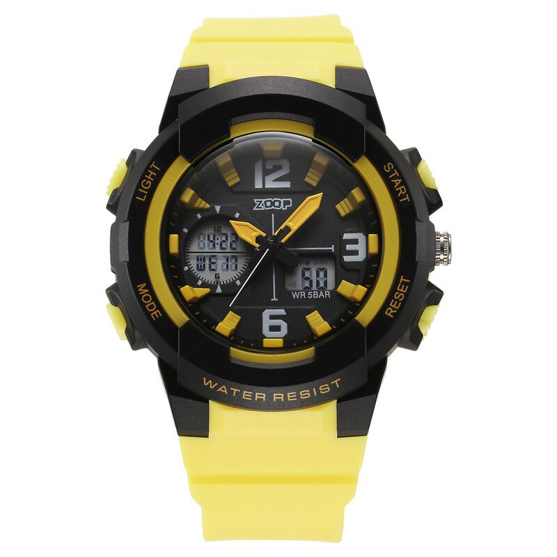 Zoop Analog Digital Watch with Black Dial & Yellow Strap for Boys Kids, from House of Titan