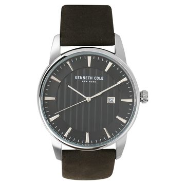 Kenneth Cole Quartz Analog with Date Black Dial Leather Strap Watch for Men