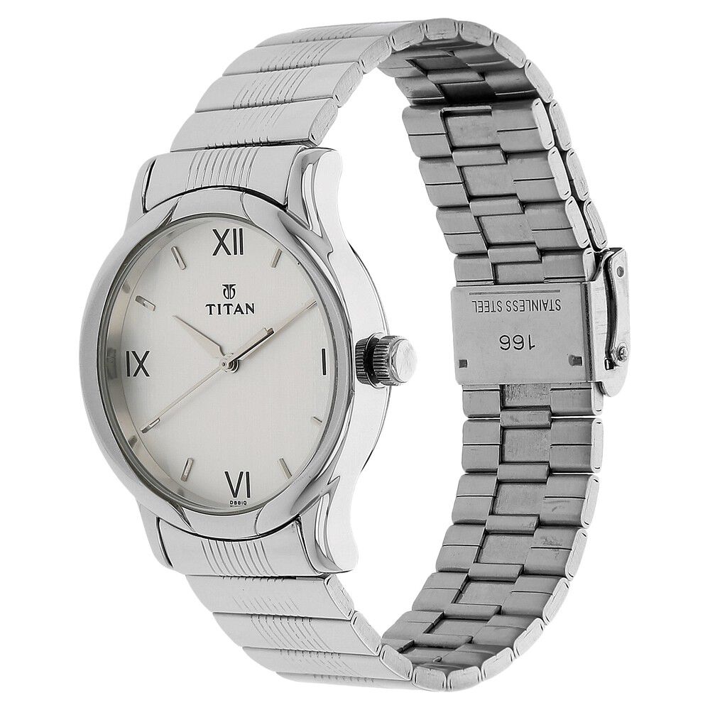 Titan Analog Silver Dial Quartz Stainless Steel Strap watch for Men